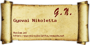 Gyovai Nikoletta névjegykártya